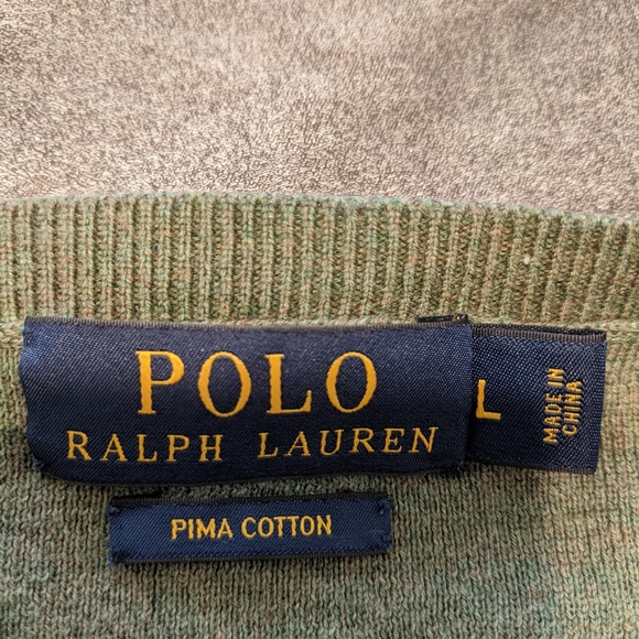 Polo Ralph Lauren v neck sweater sage heathered L - Picture 5 of 5